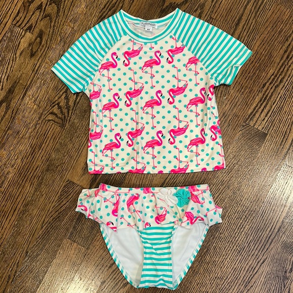 Flapdoodles Other - Flapdoodles Little Girls Flamingo Two Piece Swimsuit